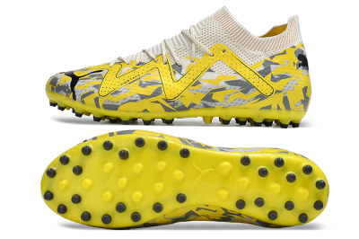 Men's Puma Future Ultimate MG Multi Ground Low-Tops Football Boots - White/Yellow/Black/Grey