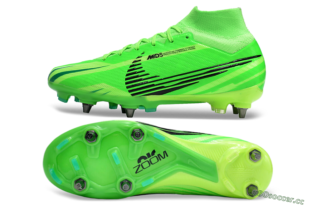Men's Nike Air Zoom Mercurial Superfly 9 Elite SG Soft Ground High-Tops Football Boots - Green/Black/Yellow 1