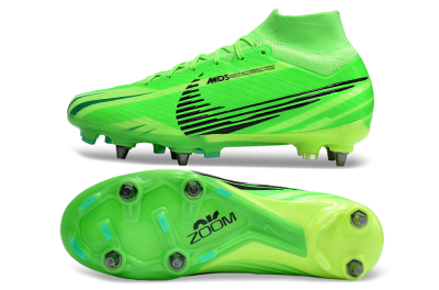 Men's Nike Air Zoom Mercurial Superfly 9 Elite SG Soft Ground High-Tops Football Boots - Green/Black/Yellow