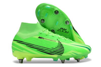 Men's Nike Air Zoom Mercurial Superfly 9 Elite SG Soft Ground High-Tops Football Boots - Green/Black/Yellow