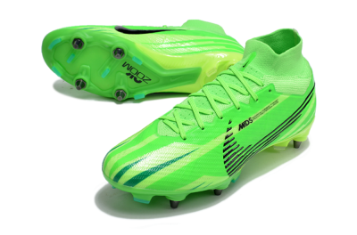 Men's Nike Air Zoom Mercurial Superfly 9 Elite SG Soft Ground High-Tops Football Boots - Green/Black/Yellow