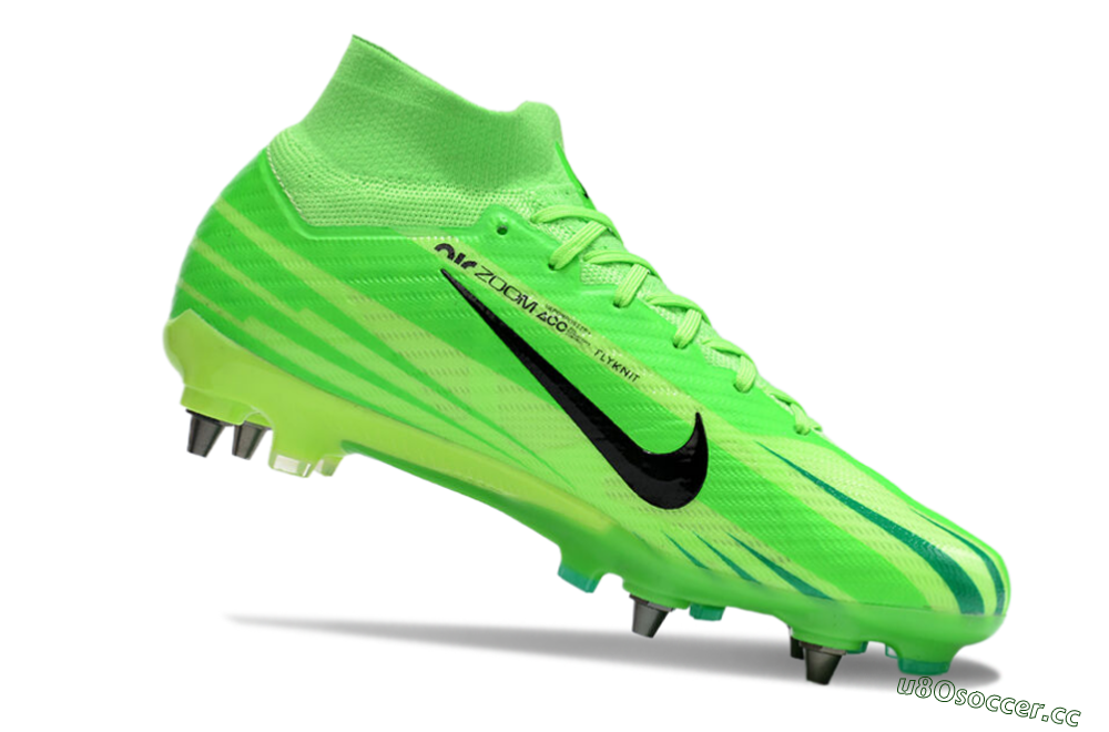 Men's Nike Air Zoom Mercurial Superfly 9 Elite SG Soft Ground High-Tops Football Boots - Green/Black/Yellow 4