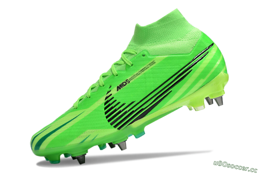Men's Nike Air Zoom Mercurial Superfly 9 Elite SG Soft Ground High-Tops Football Boots - Green/Black/Yellow 5