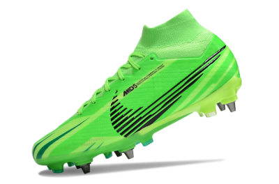 Men's Nike Air Zoom Mercurial Superfly 9 Elite SG Soft Ground High-Tops Football Boots - Green/Black/Yellow