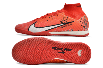 Men's Nike Air Zoom Mercurial Superfly 9 Elite IC Indoor & Futsal High-Tops Football Shoes - Red/White/Black