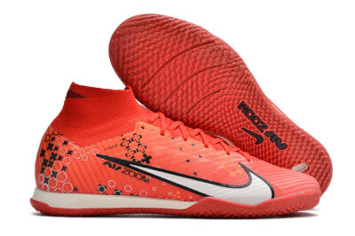 Men's Nike Air Zoom Mercurial Superfly 9 Elite IC Indoor & Futsal High-Tops Football Shoes - Red/White/Black
