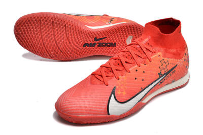 Men's Nike Air Zoom Mercurial Superfly 9 Elite IC Indoor & Futsal High-Tops Football Shoes - Red/White/Black