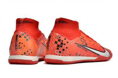 Men's Nike Air Zoom Mercurial Superfly 9 Elite IC Indoor & Futsal High-Tops Football Shoes - Red/White/Black