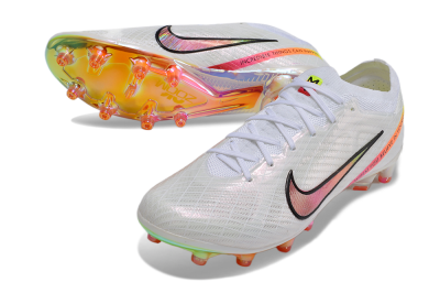 Men's Nike Air Zoom Mercurial Vapor 15 Elite AG Artificial Grass Low-Tops Football Boots - White/Pink/Black/Yellow/Gold