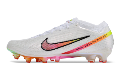 Men's Nike Air Zoom Mercurial Vapor 15 Elite AG Artificial Grass Low-Tops Football Boots - White/Pink/Black/Yellow/Gold