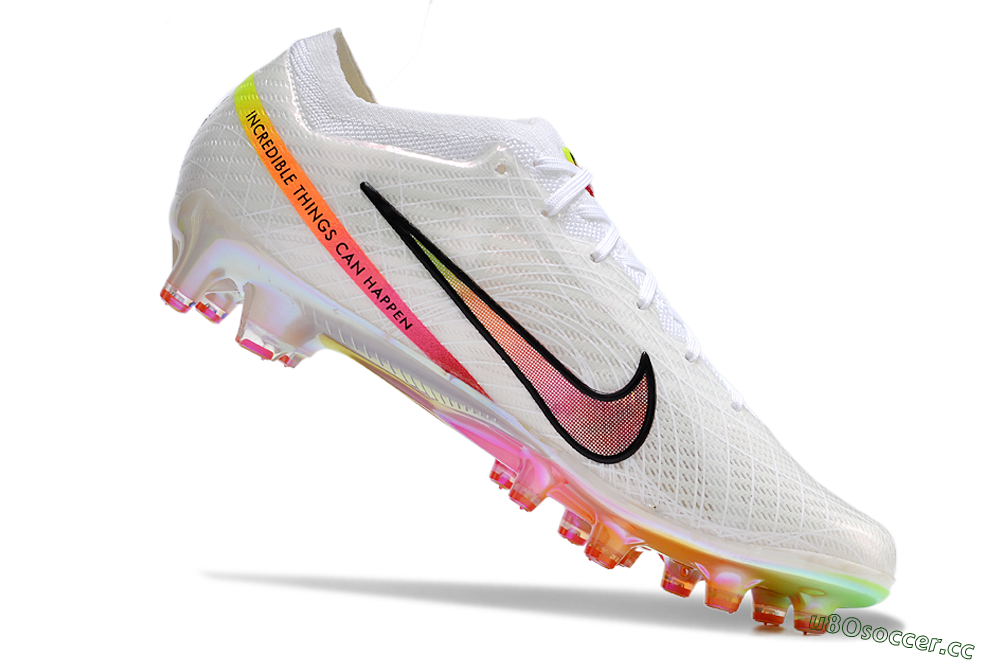 Men's Nike Air Zoom Mercurial Vapor 15 Elite AG Artificial Grass Low-Tops Football Boots - White/Pink/Black/Yellow/Gold 4
