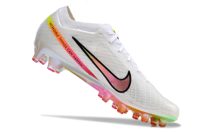 Men's Nike Air Zoom Mercurial Vapor 15 Elite AG Artificial Grass Low-Tops Football Boots - White/Pink/Black/Yellow/Gold