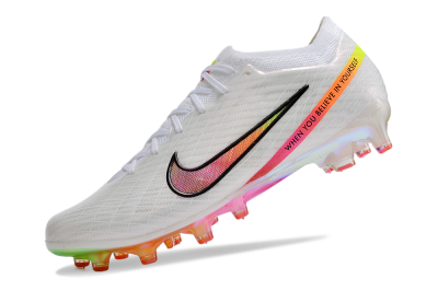 Men's Nike Air Zoom Mercurial Vapor 15 Elite AG Artificial Grass Low-Tops Football Boots - White/Pink/Black/Yellow/Gold