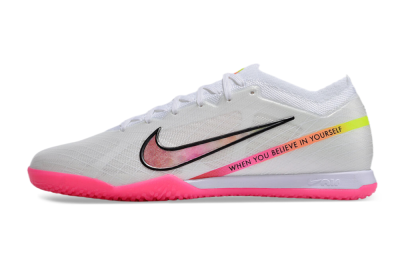 Men's Nike Air Zoom Mercurial Vapor 15 Elite IC Indoor & Futsal Low-Tops Football Shoes - White/Pink/Black/Yellow