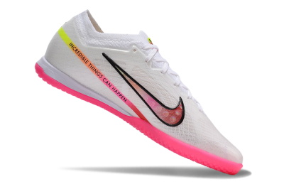 Men's Nike Air Zoom Mercurial Vapor 15 Elite IC Indoor & Futsal Low-Tops Football Shoes - White/Pink/Black/Yellow
