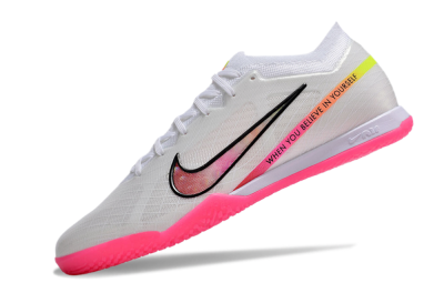 Men's Nike Air Zoom Mercurial Vapor 15 Elite IC Indoor & Futsal Low-Tops Football Shoes - White/Pink/Black/Yellow