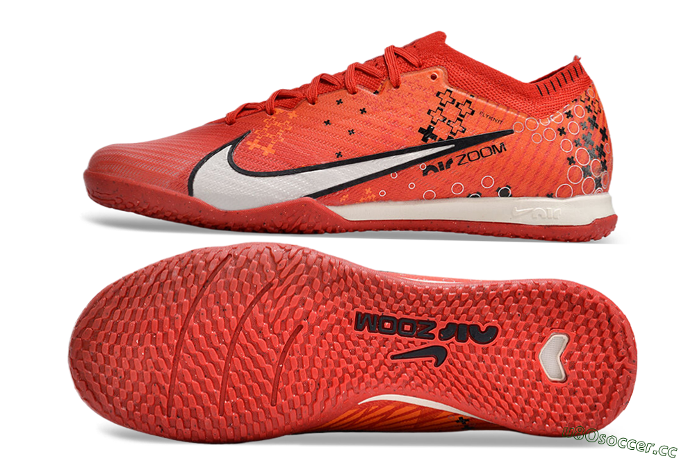Men's Nike Air Zoom Mercurial Vapor 15 Elite IC Indoor & Futsal Low-Tops Football Shoes - Red/White/Black 1
