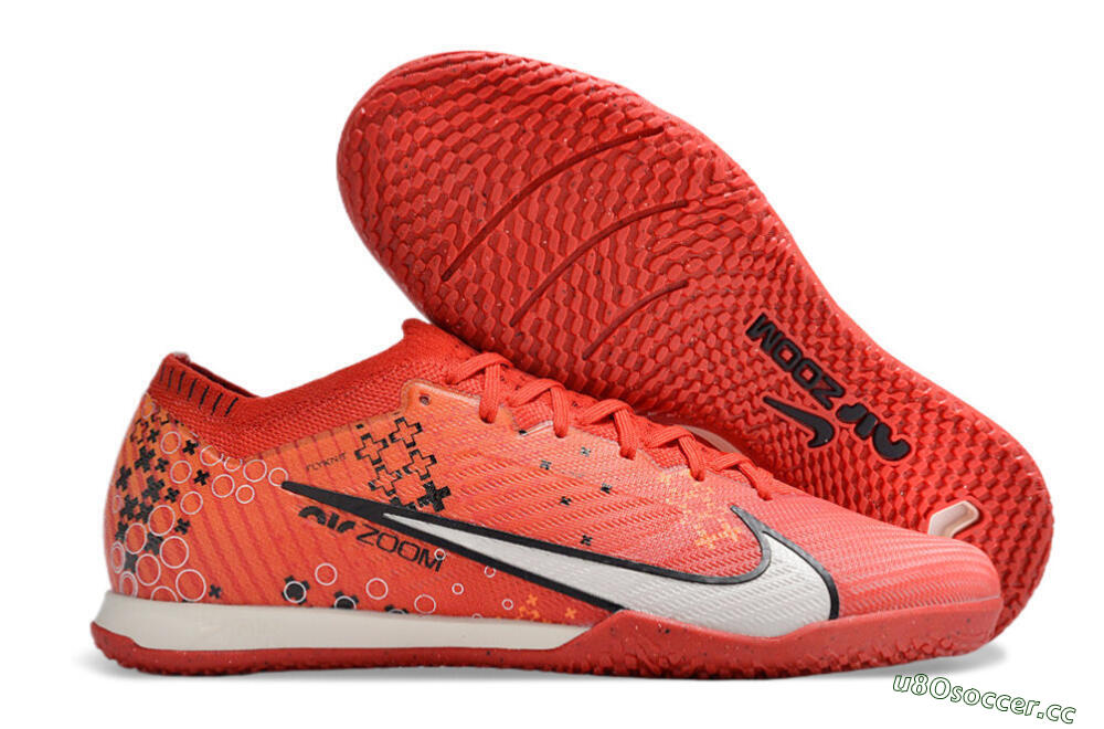Men's Nike Air Zoom Mercurial Vapor 15 Elite IC Indoor & Futsal Low-Tops Football Shoes - Red/White/Black 2