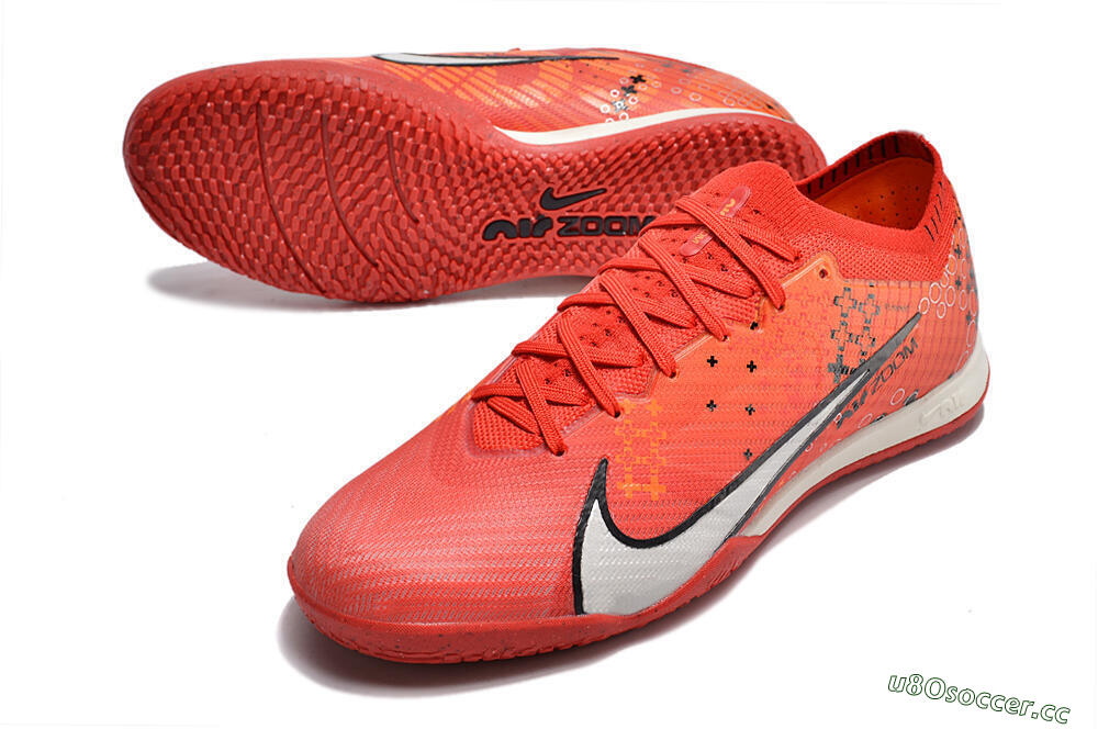 Men's Nike Air Zoom Mercurial Vapor 15 Elite IC Indoor & Futsal Low-Tops Football Shoes - Red/White/Black 3