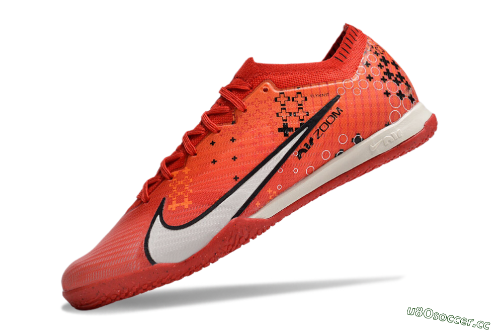 Men's Nike Air Zoom Mercurial Vapor 15 Elite IC Indoor & Futsal Low-Tops Football Shoes - Red/White/Black 5