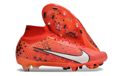 Men's Nike Air Zoom Mercurial Superfly 9 Elite SG Soft Ground High-Tops Football Boots - Red/White/Black