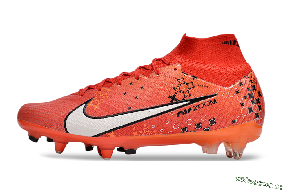 Men's Nike Air Zoom Mercurial Superfly 9 Elite SG Soft Ground High-Tops Football Boots - Red/White/Black 0