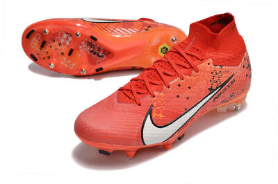 Men's Nike Air Zoom Mercurial Superfly 9 Elite SG Soft Ground High-Tops Football Boots - Red/White/Black
