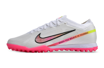 Men's Nike Air Zoom Mercurial Vapor 15 Elite TF Artificial Turf Low-Tops Football Shoes - White/Pink/Black/Yellow