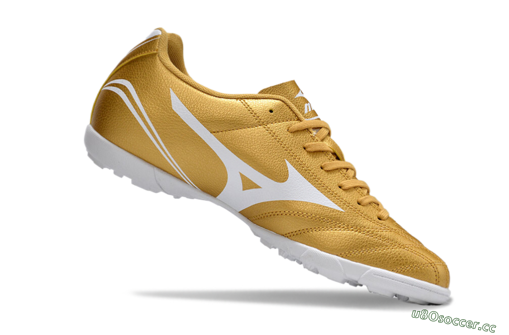 Men's Mizuno Monarcida Neo Ckassic TF Artificial Turf Low-Tops Football Shoes - Gold/White 4