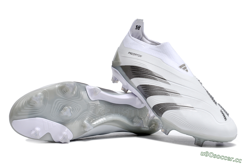 Men's Adidas Predator Accuracy+ FG Firm Ground Low-Tops Football Boots - White/Grey/Silver 1