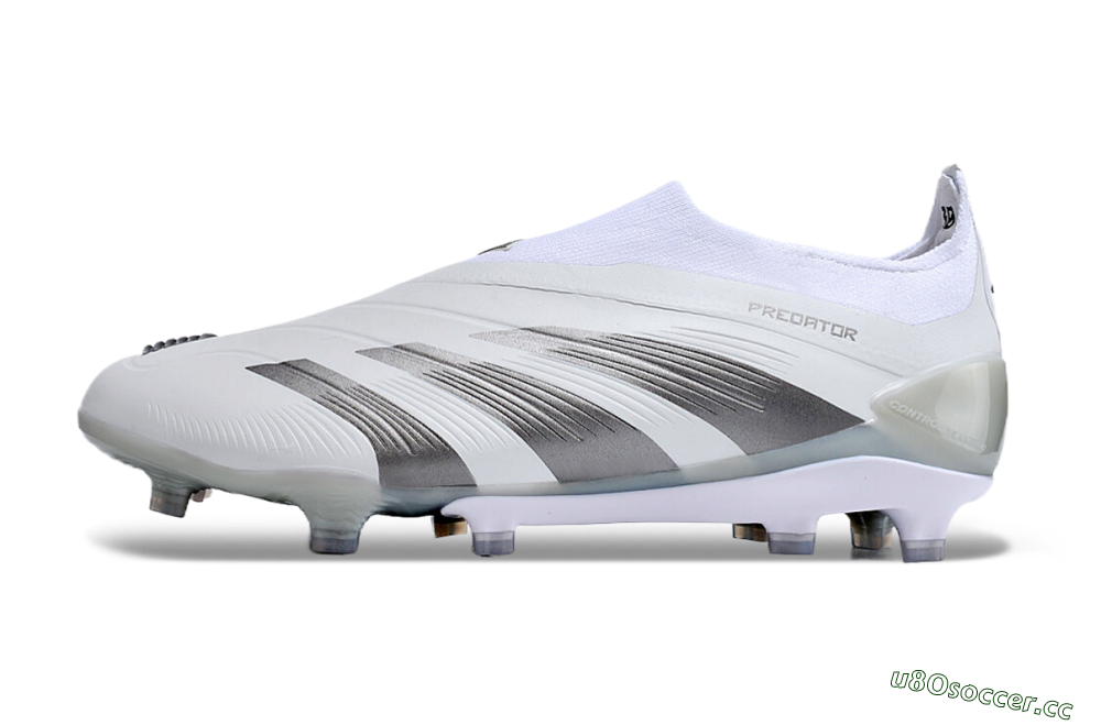 Men's Adidas Predator Accuracy+ FG Firm Ground Low-Tops Football Boots - White/Grey/Silver 0