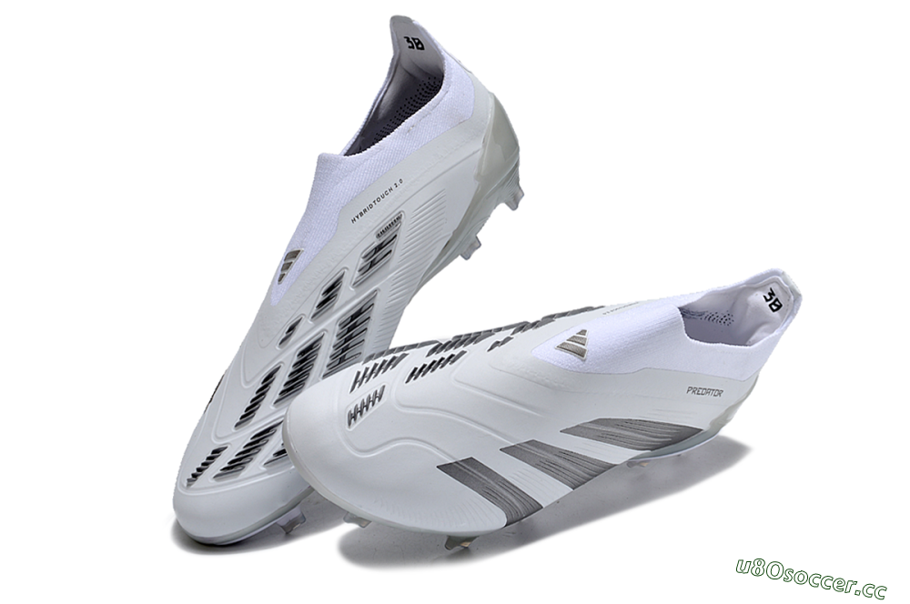 Men's Adidas Predator Accuracy+ FG Firm Ground Low-Tops Football Boots - White/Grey/Silver 3