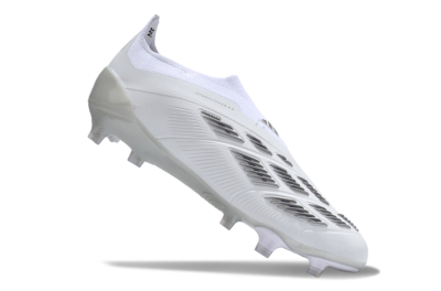 Men's Adidas Predator Accuracy+ FG Firm Ground Low-Tops Football Boots - White/Grey/Silver