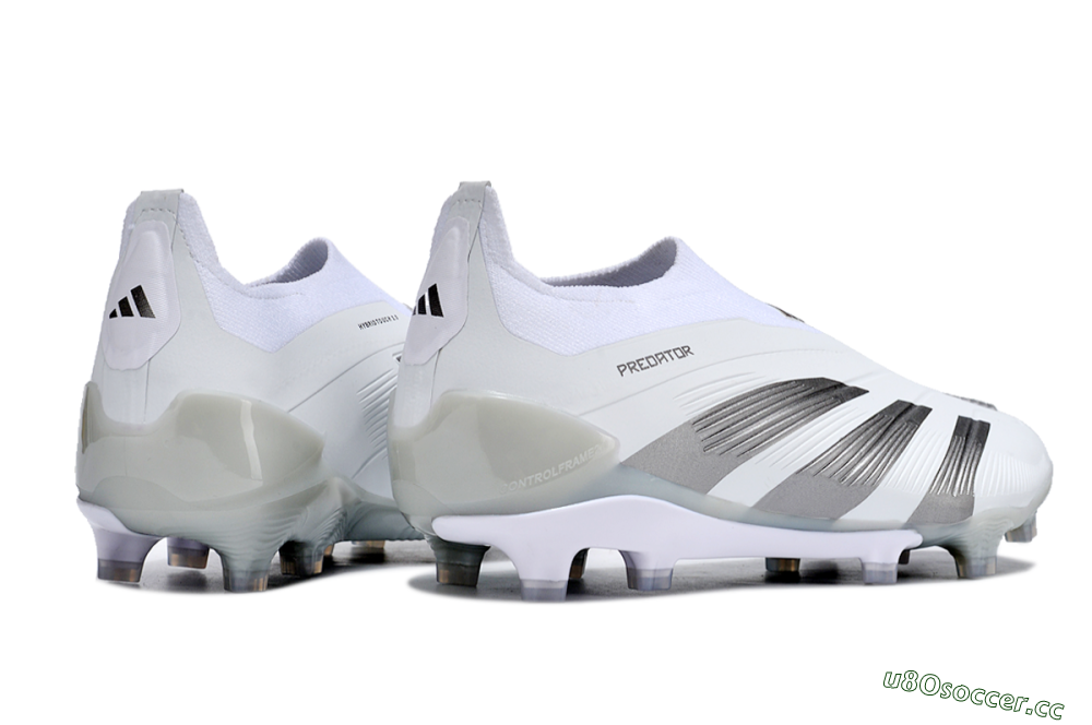Men's Adidas Predator Accuracy+ FG Firm Ground Low-Tops Football Boots - White/Grey/Silver 6