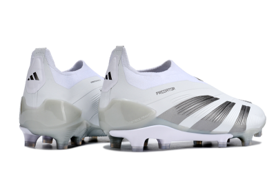 Men's Adidas Predator Accuracy+ FG Firm Ground Low-Tops Football Boots - White/Grey/Silver