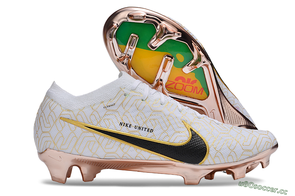 Unisex Nike Air Zoom Mercurial Vapor 15 Elite FG Firm Ground Low-Tops Football Boots - White/Gold/Black 2