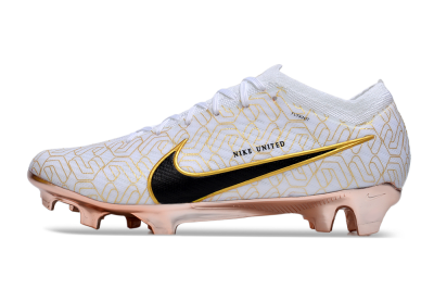 Unisex Nike Air Zoom Mercurial Vapor 15 Elite FG Firm Ground Low-Tops Football Boots - White/Gold/Black