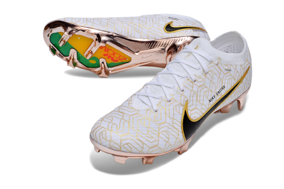 Unisex Nike Air Zoom Mercurial Vapor 15 Elite FG Firm Ground Low-Tops Football Boots - White/Gold/Black