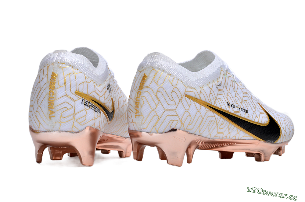 Unisex Nike Air Zoom Mercurial Vapor 15 Elite FG Firm Ground Low-Tops Football Boots - White/Gold/Black 6