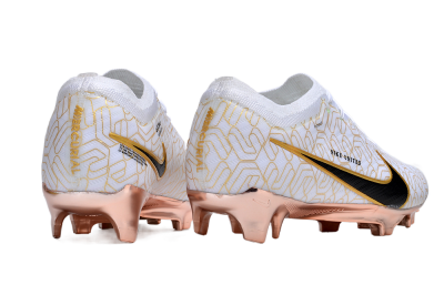 Unisex Nike Air Zoom Mercurial Vapor 15 Elite FG Firm Ground Low-Tops Football Boots - White/Gold/Black