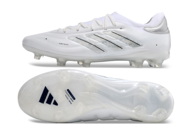 Men's Adidas Copa Pure 2+ FG Firm Ground Low-Tops Football Boots - White/Silver/Black