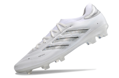 Men's Adidas Copa Pure 2+ FG Firm Ground Low-Tops Football Boots - White/Silver/Black