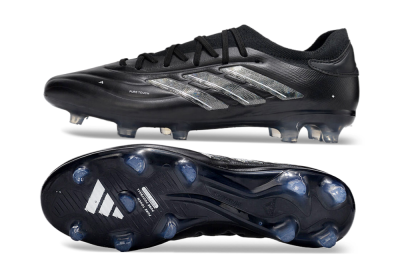 Men's Adidas Copa Pure 2+ FG Firm Ground Low-Tops Football Boots - Black/Silver/White