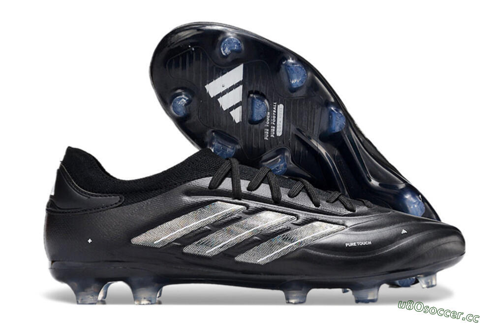 Men's Adidas Copa Pure 2+ FG Firm Ground Low-Tops Football Boots - Black/Silver/White 2