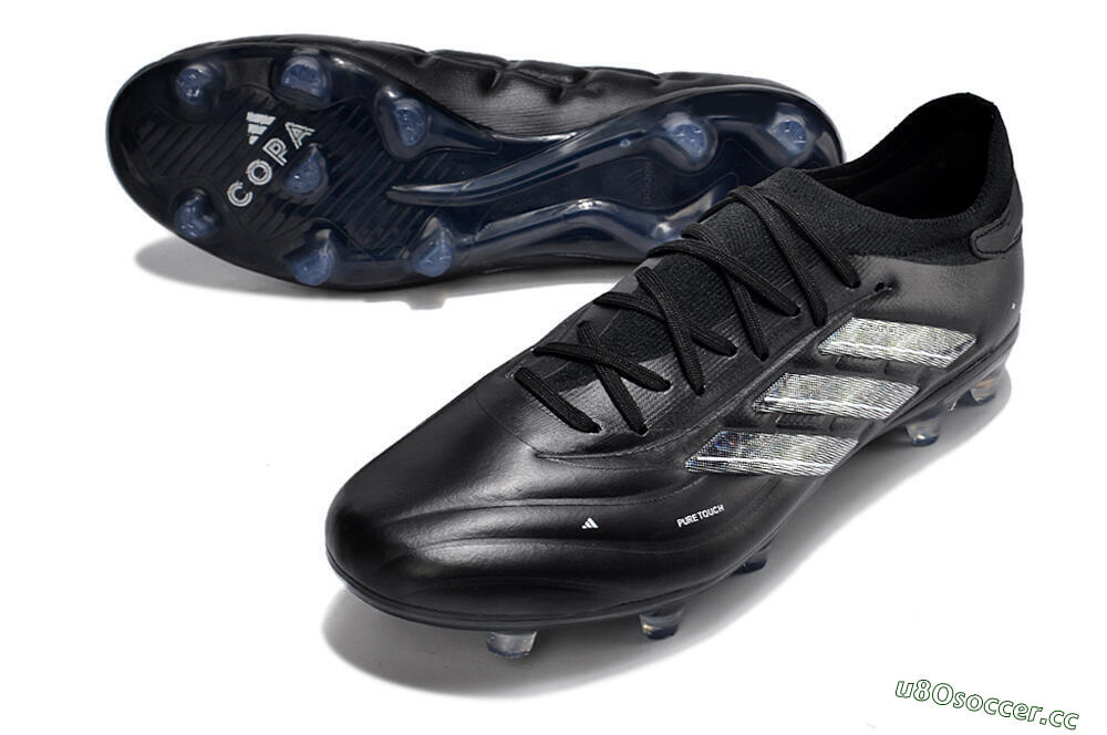 Men's Adidas Copa Pure 2+ FG Firm Ground Low-Tops Football Boots - Black/Silver/White 3