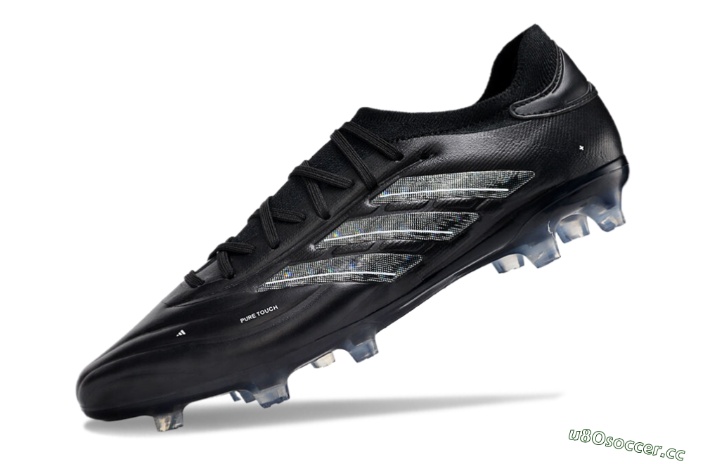 Men's Adidas Copa Pure 2+ FG Firm Ground Low-Tops Football Boots - Black/Silver/White 5