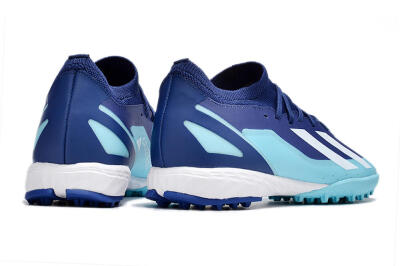 Men's Adidas X Crazyfast.3 TF Artificial Turf Low-Tops Football Shoes - Blue/Jade/White
