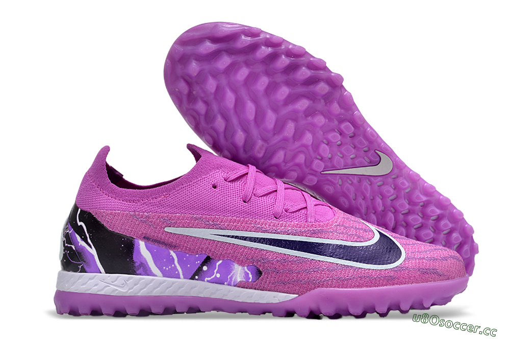 Men's Nike Phantom GX Elite TF Artificial Turf Low-Tops Football Shoes - Purple/Black/White 2