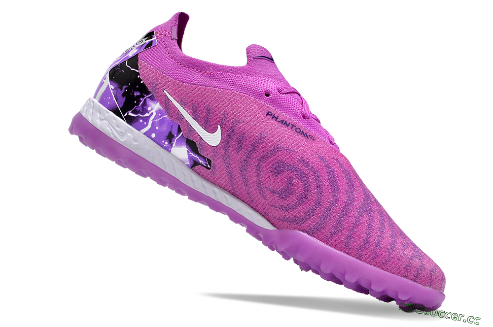 Men's Nike Phantom GX Elite TF Artificial Turf Low-Tops Football Shoes - Purple/Black/White 4