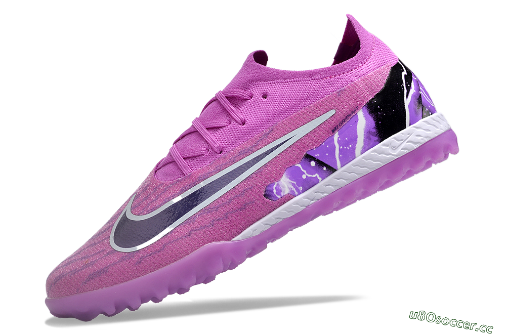 Men's Nike Phantom GX Elite TF Artificial Turf Low-Tops Football Shoes - Purple/Black/White 5